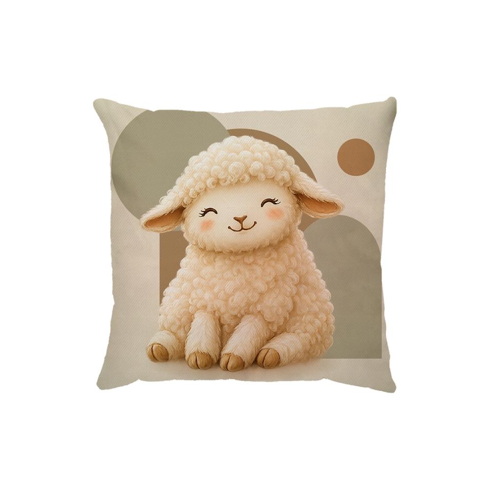 Capa Para Almofada 45x45cm Sarja Infantil Ovelha Dud Almofadas