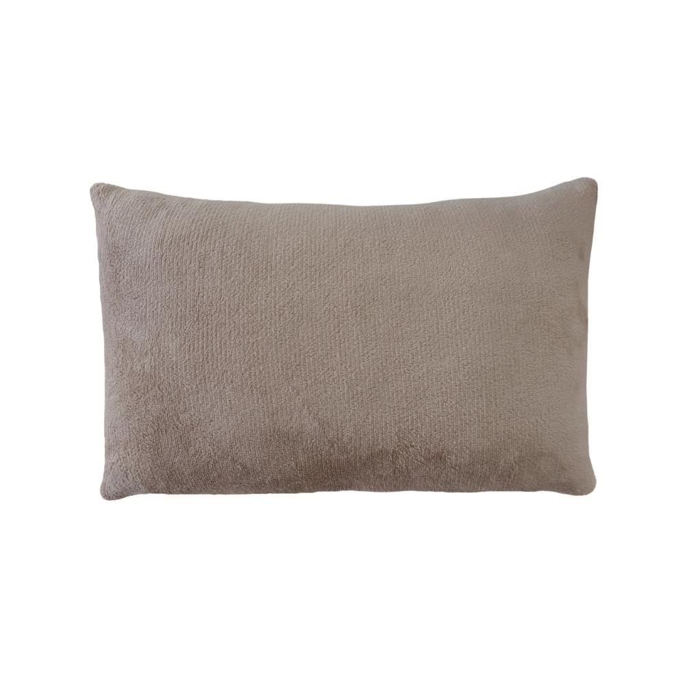 Capa Para Almofada Retangular 30x50cm Plush Microfibra Fleece Bege Arrumadinho Enxovais