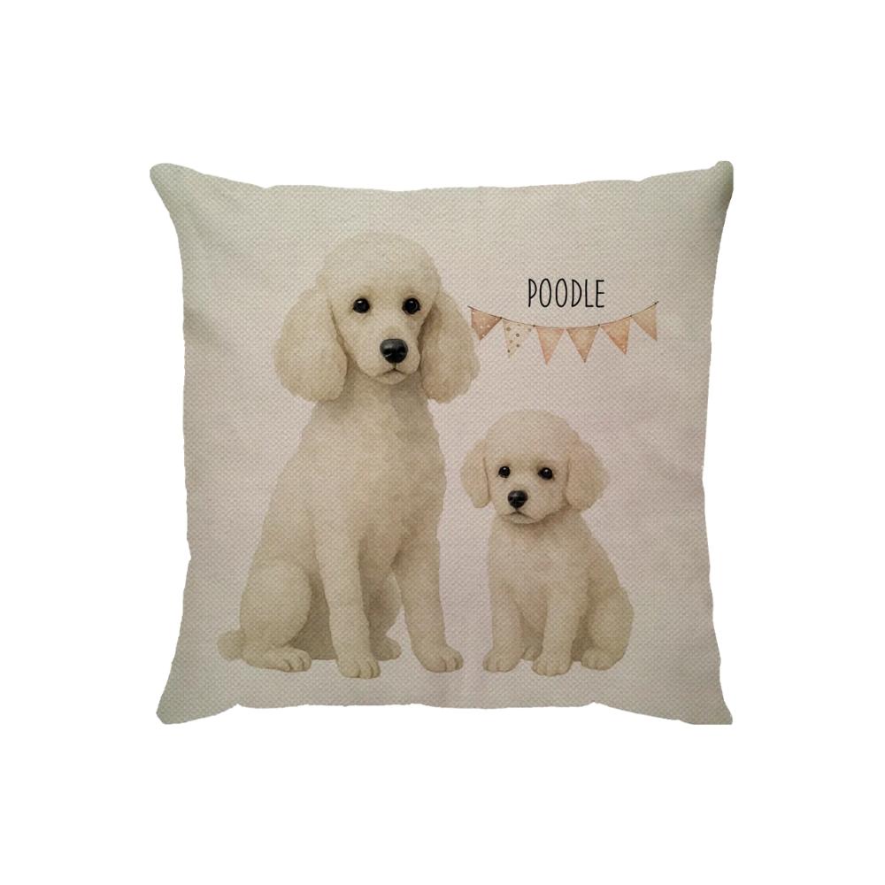 Capa Para Almofada 43x43cm Linho Pets Poodle Dud Almofadas