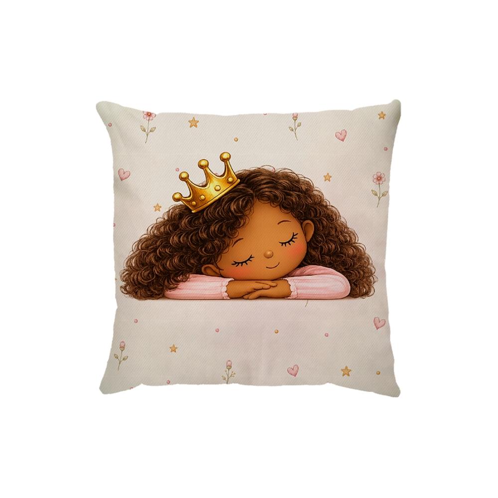 Capa Para Almofada 45x45cm Sarja Infantil Princesa Negra Dud Almofadas