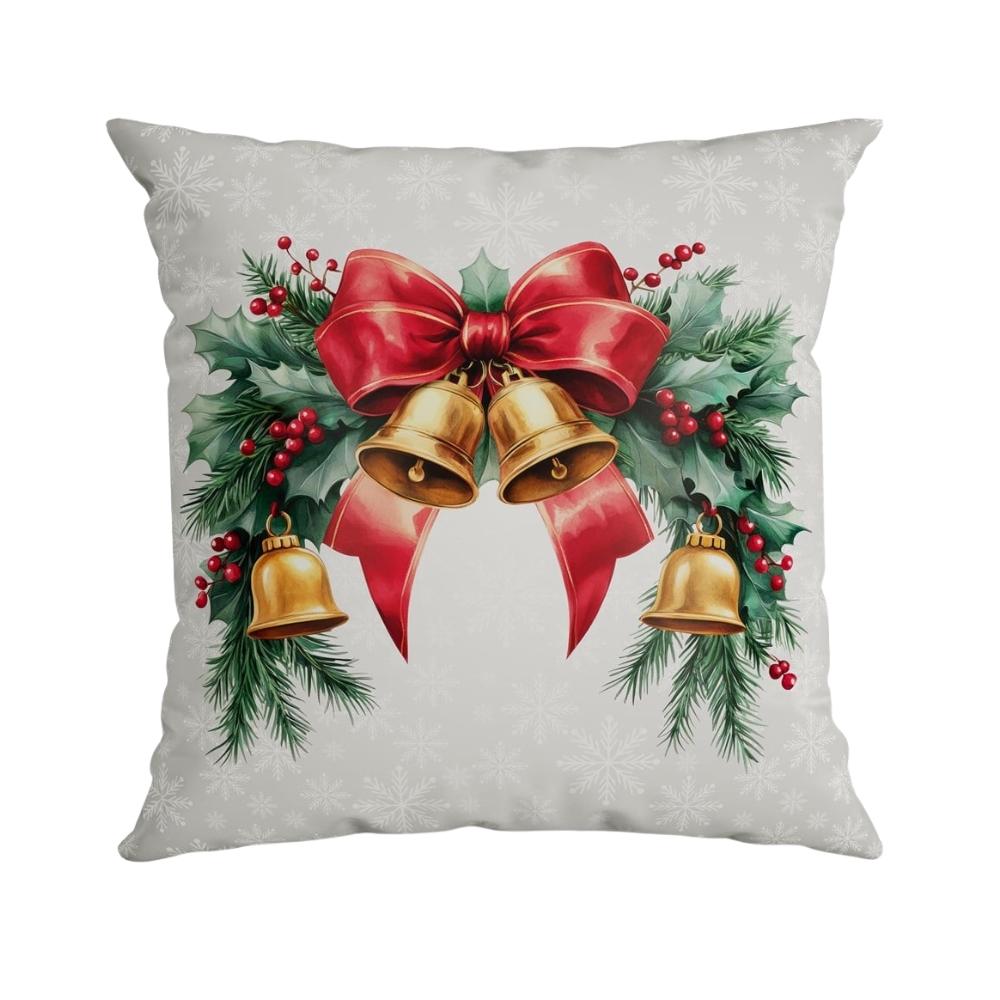 Capa Para Almofada Natalina 020 Sinos 43x43cm Belchior