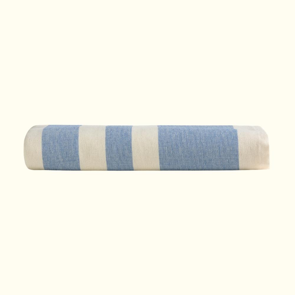 Toalha de Banho Praia e Piscina 80x150cm Felpuda Listrada Capri Azul Teka