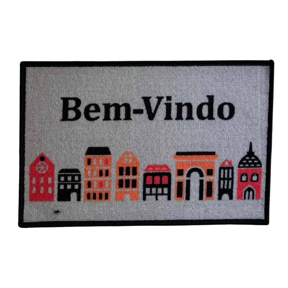 Tapete Bem-Vindo Entrada 40x60cm Prédios Corttex