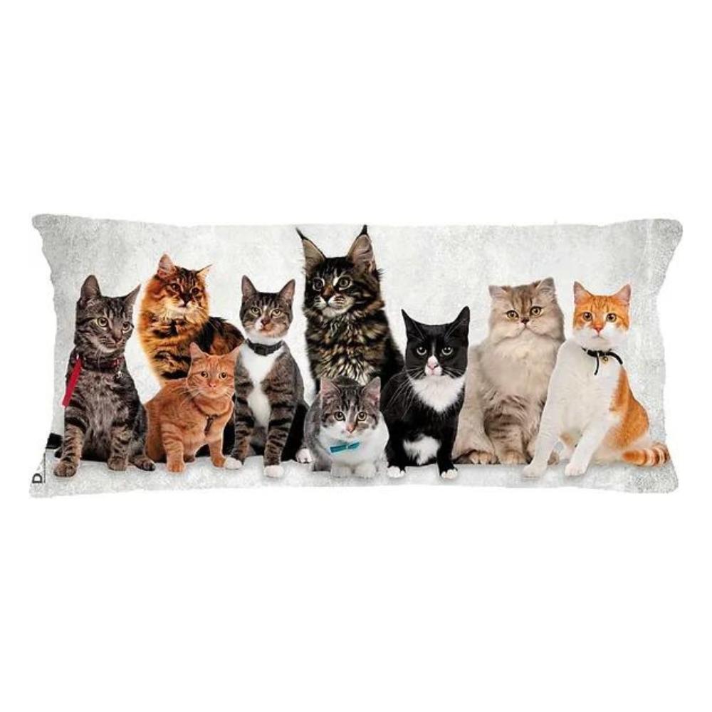 Capa Para Almofada Cats Gatos Retangular 30x65cm Dud Almofadas