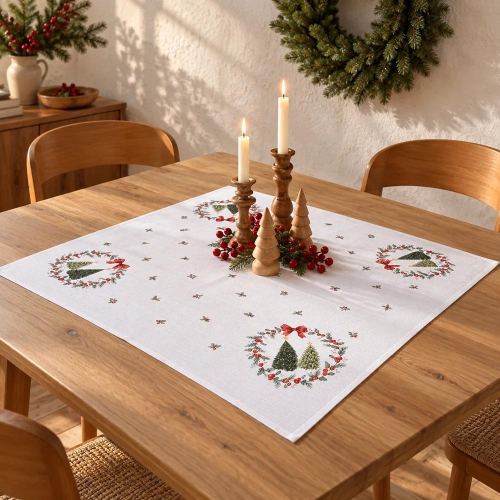 Toalha Centro de Mesa 78x78cm Renova Natal 126 Dohler