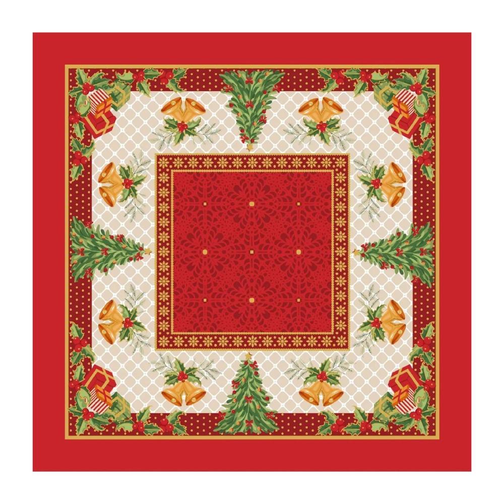 Toalha Chá Centro de Mesa Quadrada 75x75cm Natal Sinos Lepper