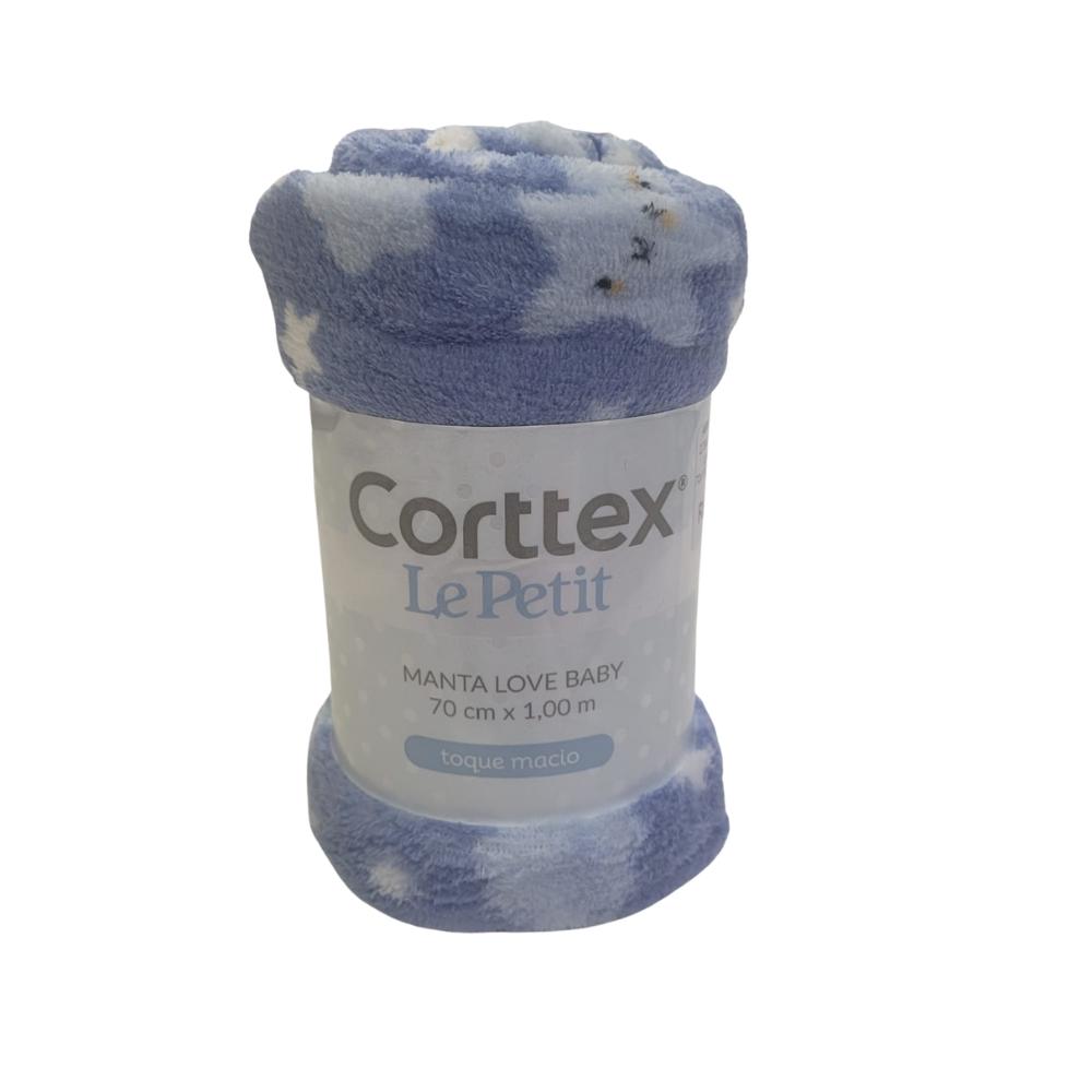 Manta Para Bebê Love Baby Céu Azul 70x100cm Microfibra Corttex