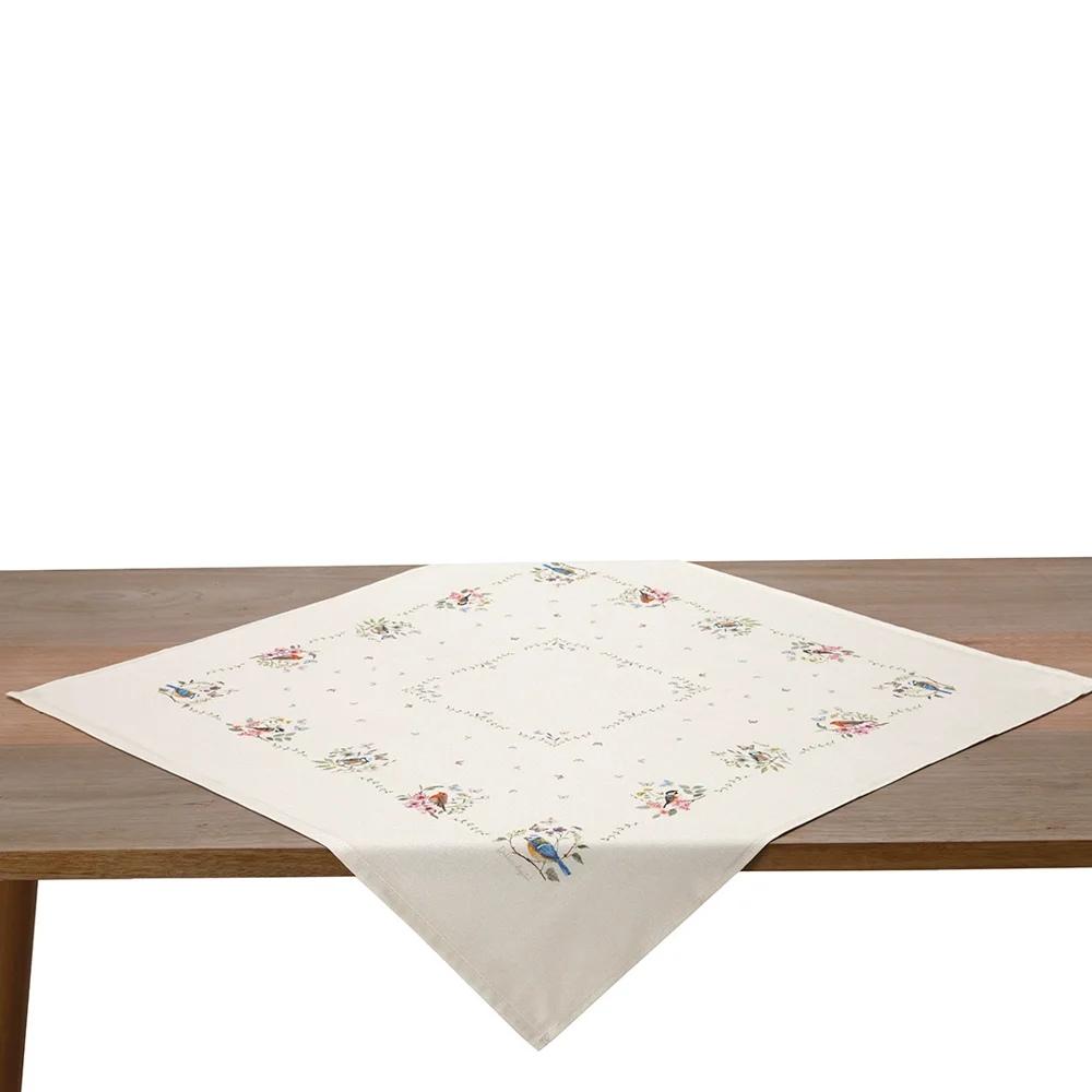 Toalha Centro de Mesa Chá Quadrada 78x78cm Jardim Clean Renova Dohler