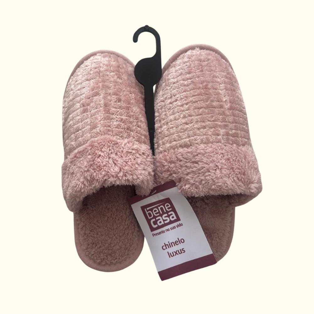 Pantufa Chinelo Luxus 37/38 Rosa Bene Casa