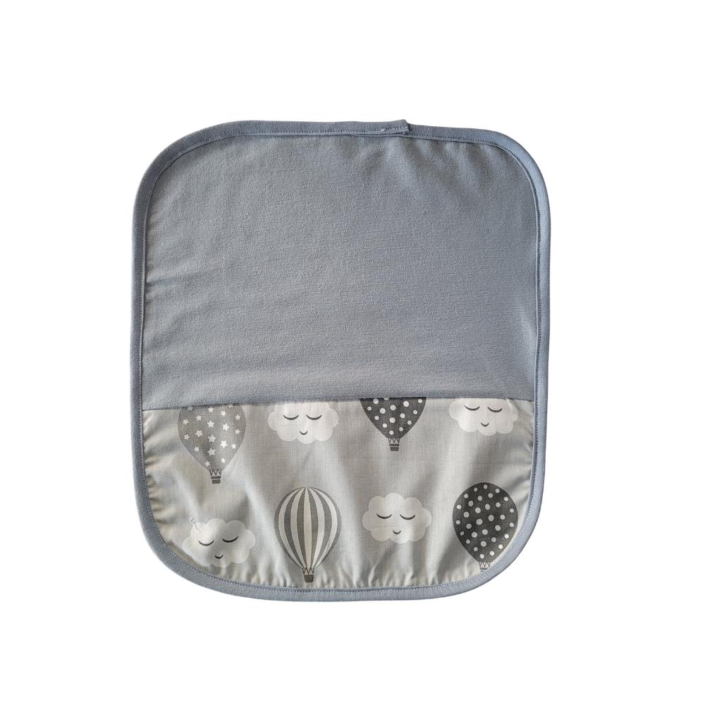 Toalha de Boca em Malha Dupla Com Viés 30x32cm Cinza Balão Arrumadinho Enxovais