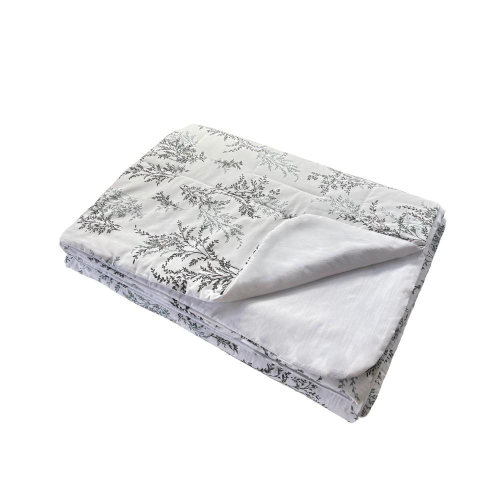 Colcha Cobreleito Solteiro King 200 Fios 100% Algodão Estampada Flora Arrumadinho Enxovais