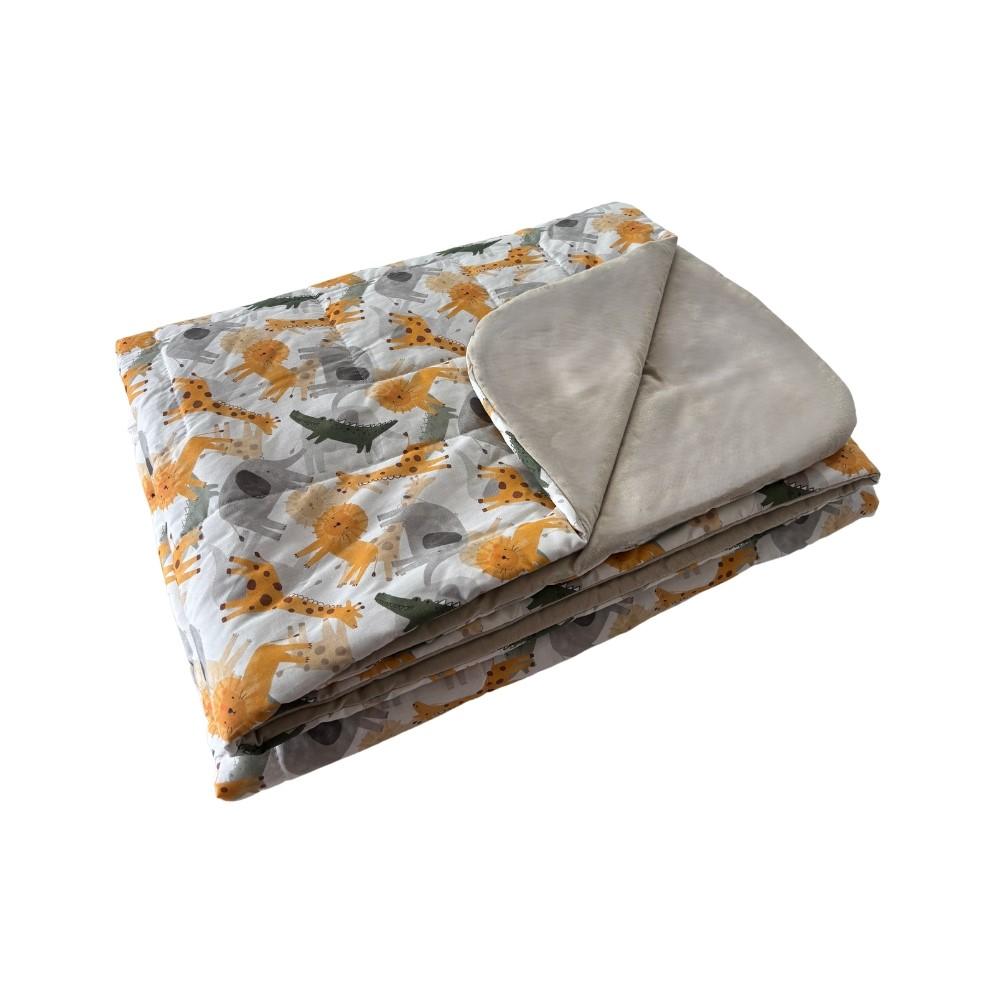 Colcha Cobreleito Infantil Estampada Mini Cama 100% Algodão Savana Nude Arrumadinho Enxovais