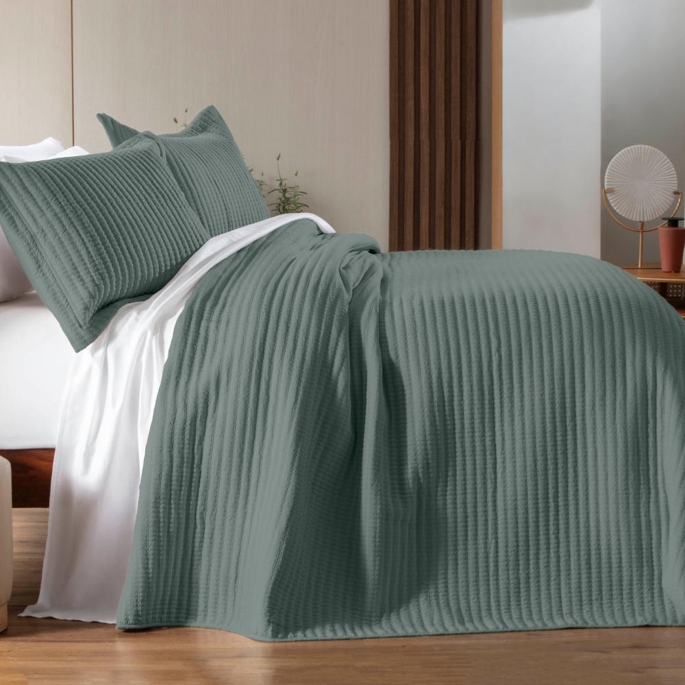 Kit Colcha 3 Peças King 2,60x2,80m Belton Verde Corttex