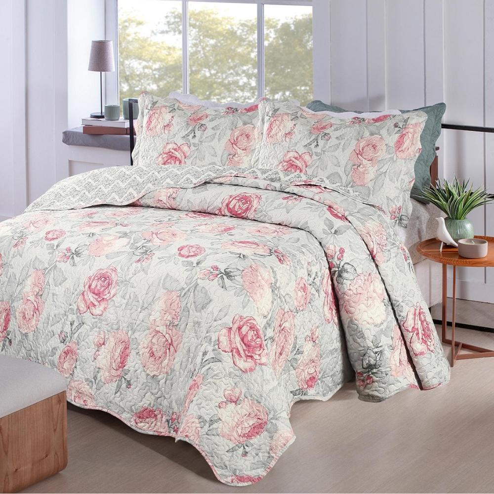 Kit Colcha Ultrasonic Dyuri Casal 2,20x2,40m Estampada Botany Goiatuba Jolitex