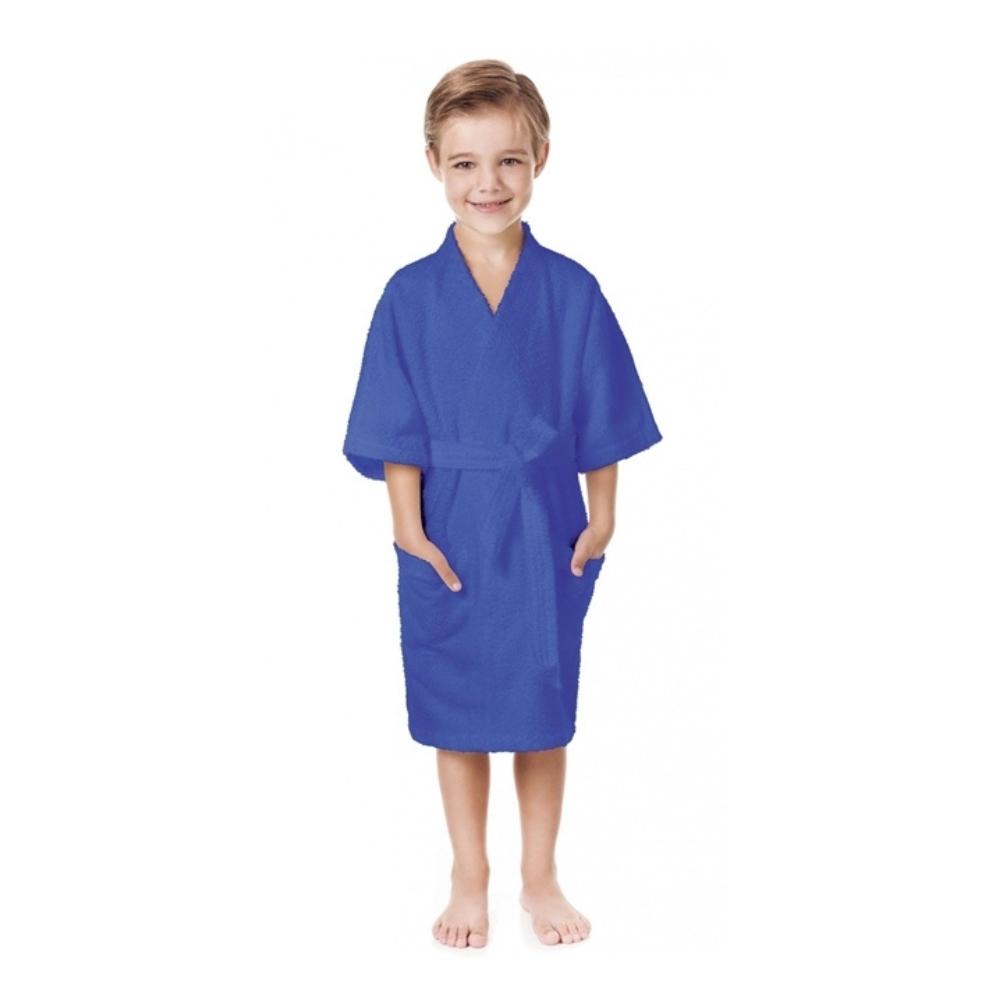 Roupão Felpudo Infantil Confetti Azul Tamanho G (8 a 10 anos) Lepper