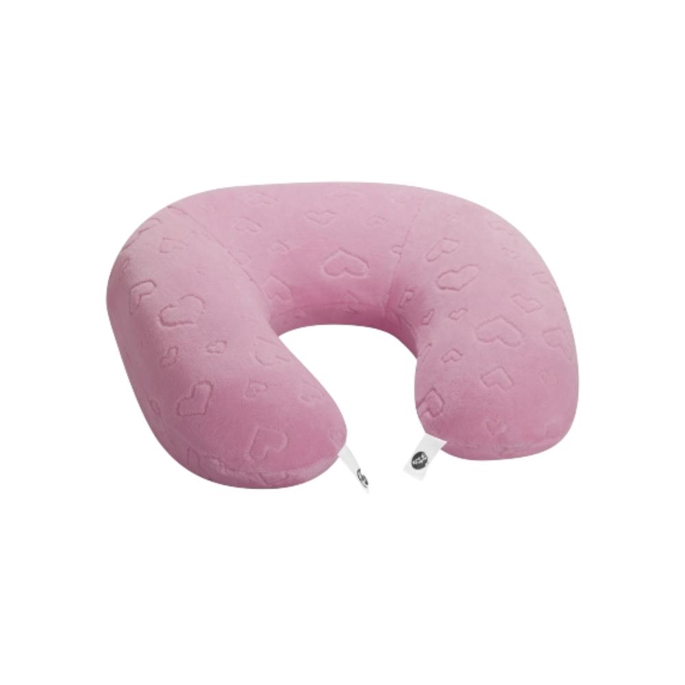 Travesseiro Pescoço Viagem Anatômico Visco Travel Kids Infantil Plush Rosa Coração TR3 Concept