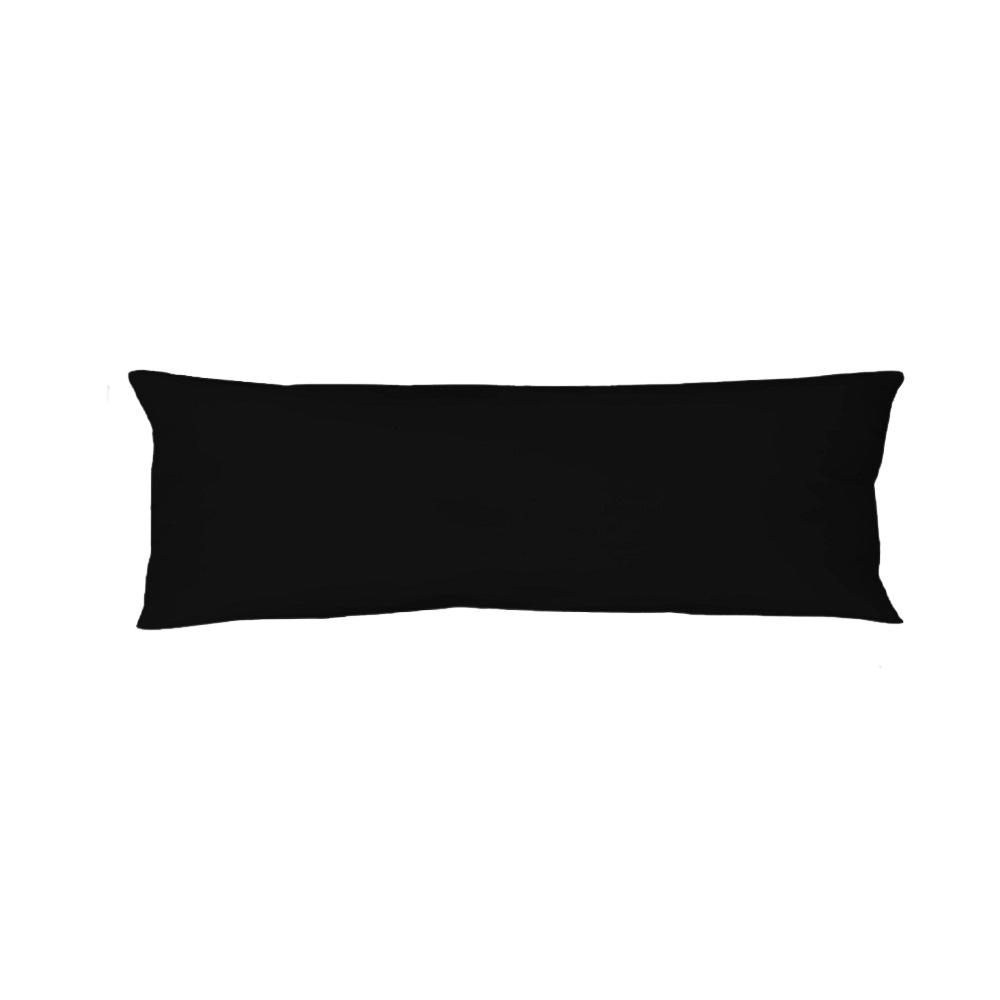 Fronha Avulsa Travesseiro de Corpo Agarradinho 40cmX130cm Preta Arrumadinho Enxovais