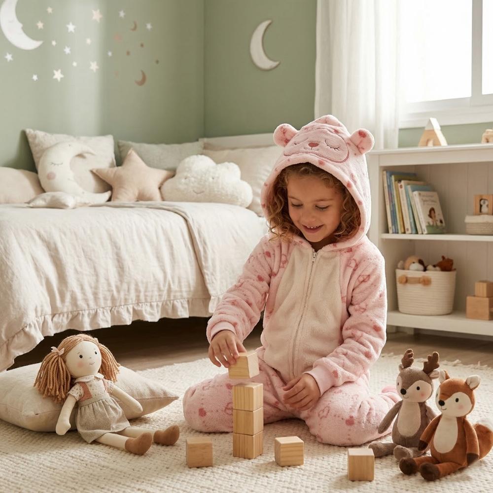 Pijama Macacão Longo em Plush Cute Infantil Tamanho 04 Due