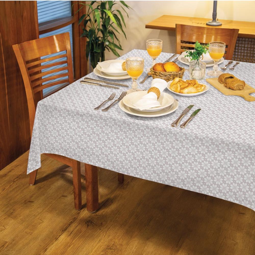 Toalha De Mesa Quadrada 8 Lugares 2,25x2,25m Dália Super Prática Lepper