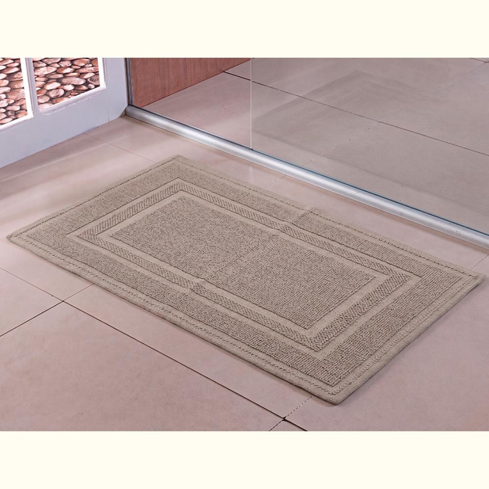 Tapete Delhi 40x60cm Desenho 5 Bege Base Antiderrapante Niazitex