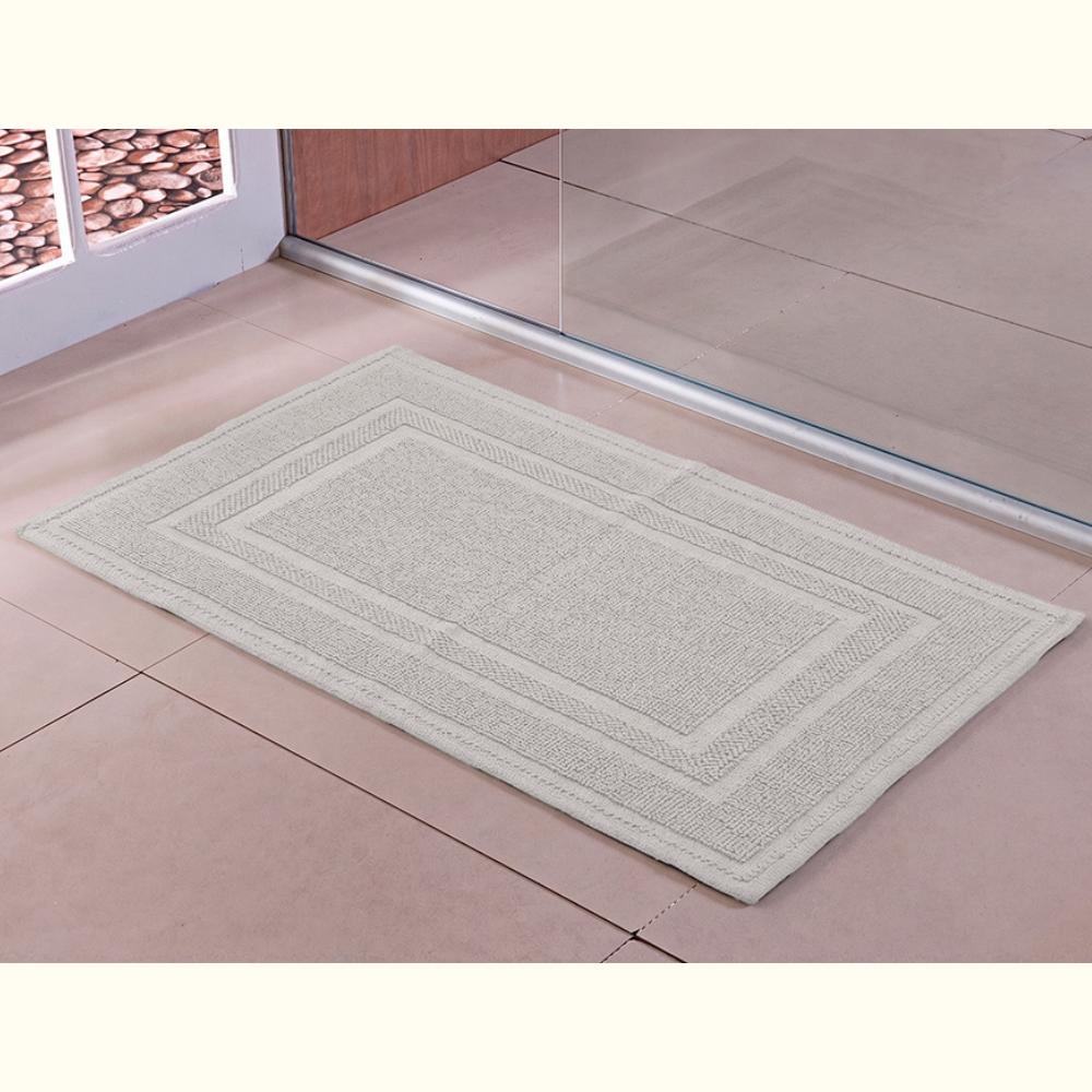 Tapete Passadeira Delhi 55cm x 1,10m Desenho 5 Branco Base Antiderrapante Niazitex