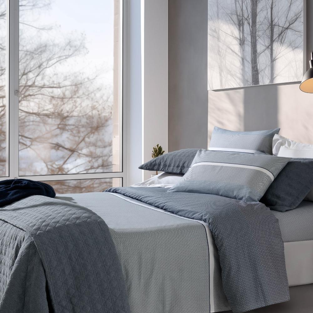 Jogo de Cama Queen Percal 200 Fios 100% Algodão Home Design Sort 4 Línea Azul Corttex