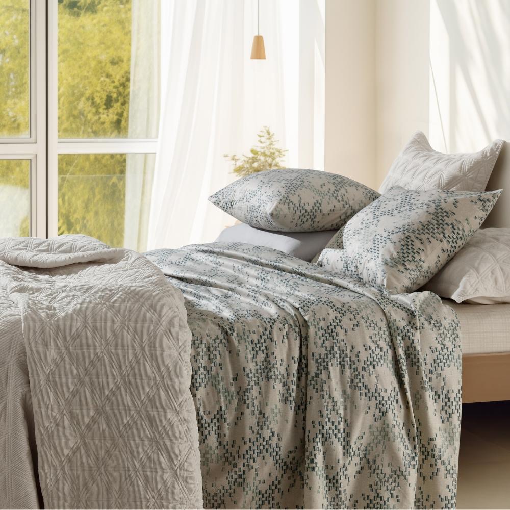 Jogo de Cama King Percal 200 Fios 100% Algodão Home Design Sort 4 Geo Verde Corttex