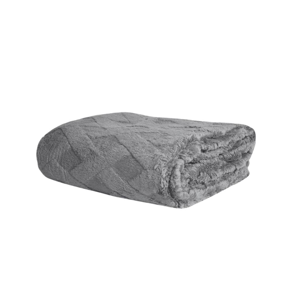 Cobertor Manta de Microfibra Dexter Cinza Chumbo King 2,40x2,60m Sortimento 2 Corttex
