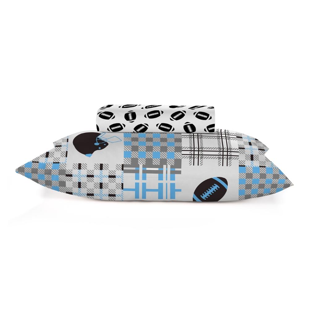 Jogo De Cama 2 Peças Solteiro Infantil Kids Algodão Estampa Football Americano Teka