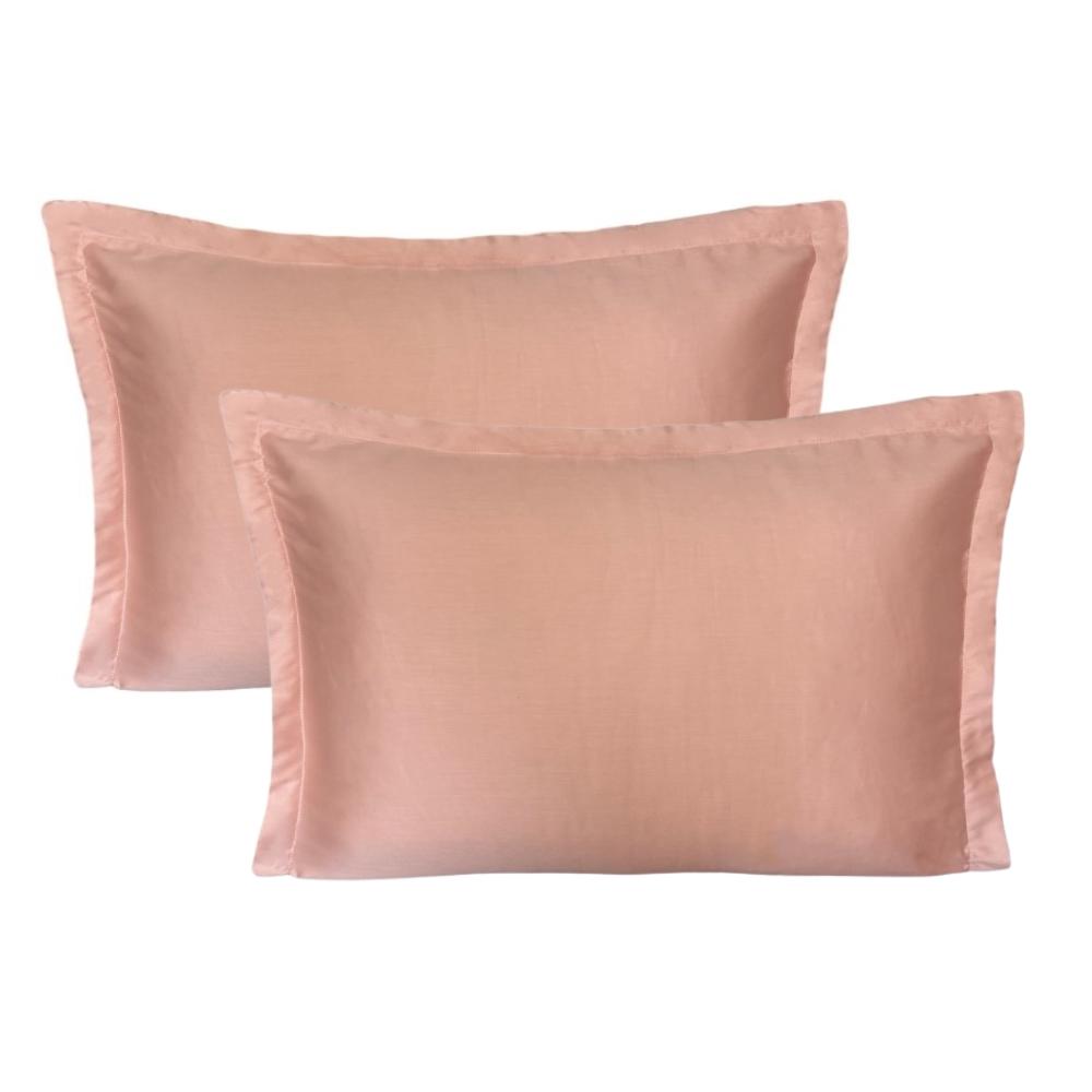 Kit 02 Porta Travesseiros 50x70cm Percal 300 Fios 100% Algodão Rose Arrumadinho Enxovais