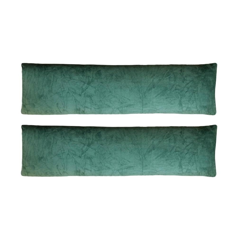 Kit 02 Fronhas Travesseiro de Corpo 40x130cm Plush Microfibra Fleece Verde Arrumadinho Enxovais