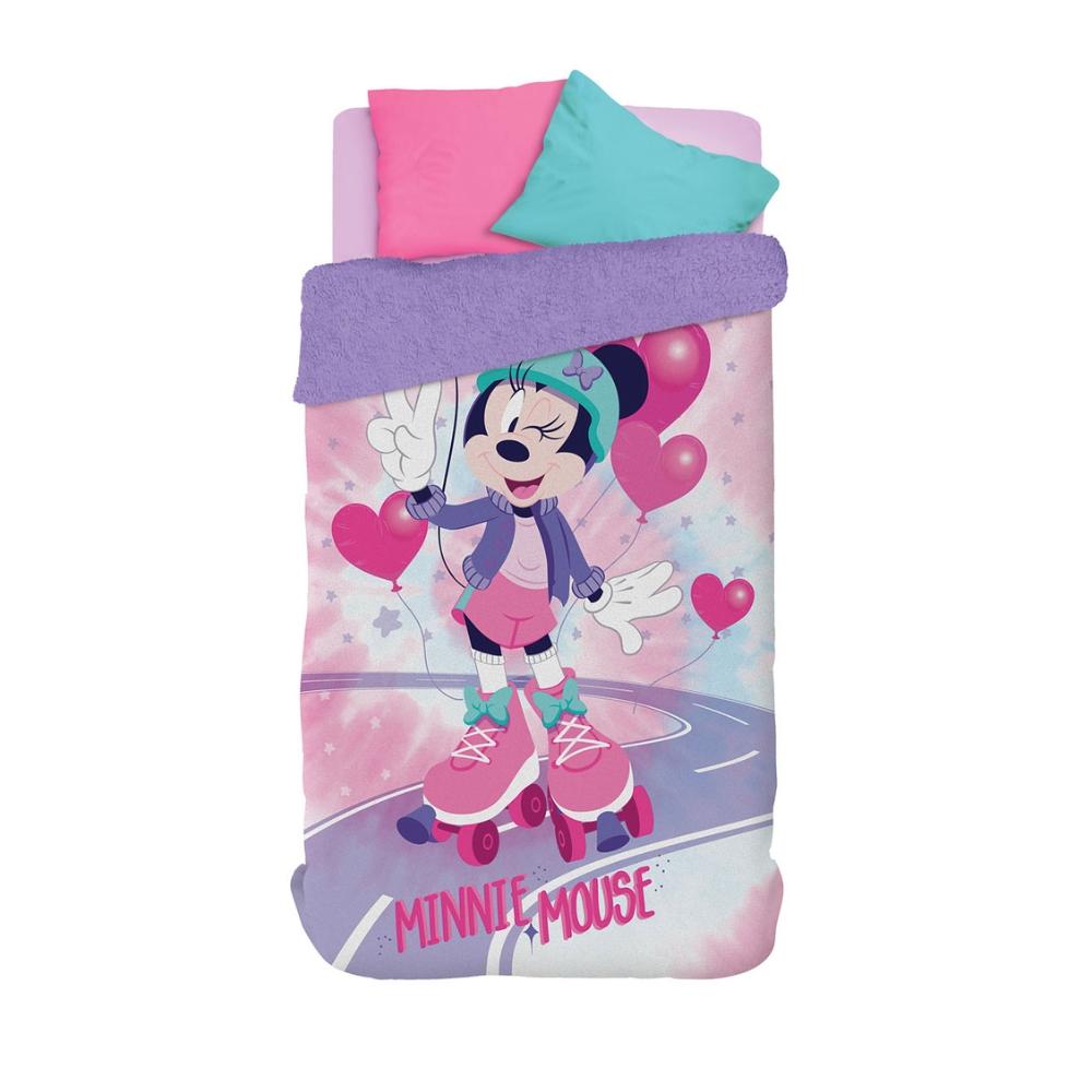Edredom Cobertor Com Sherpa Dupla Face Infantil Solteiro Minnie Lepper