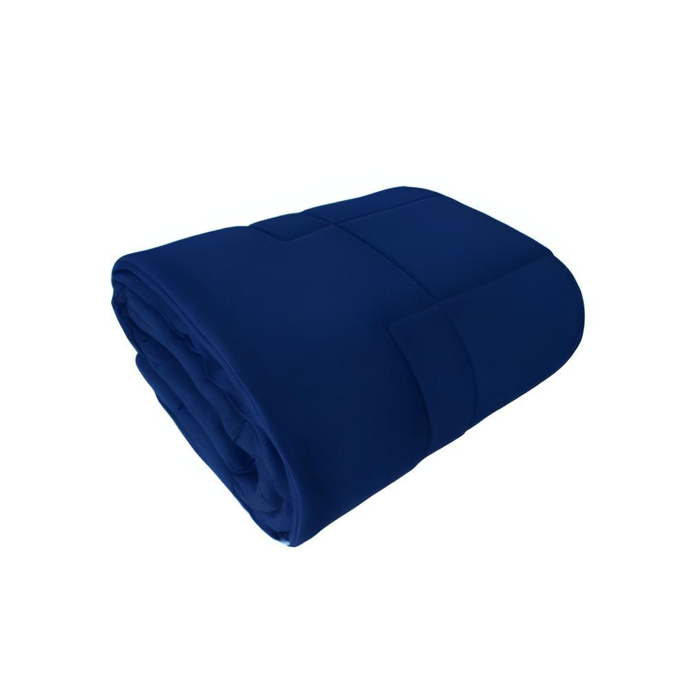 Edredom Para Cama Júnior em Malha 100% Algodão Azul Marinho Arrumadinho Enxovais