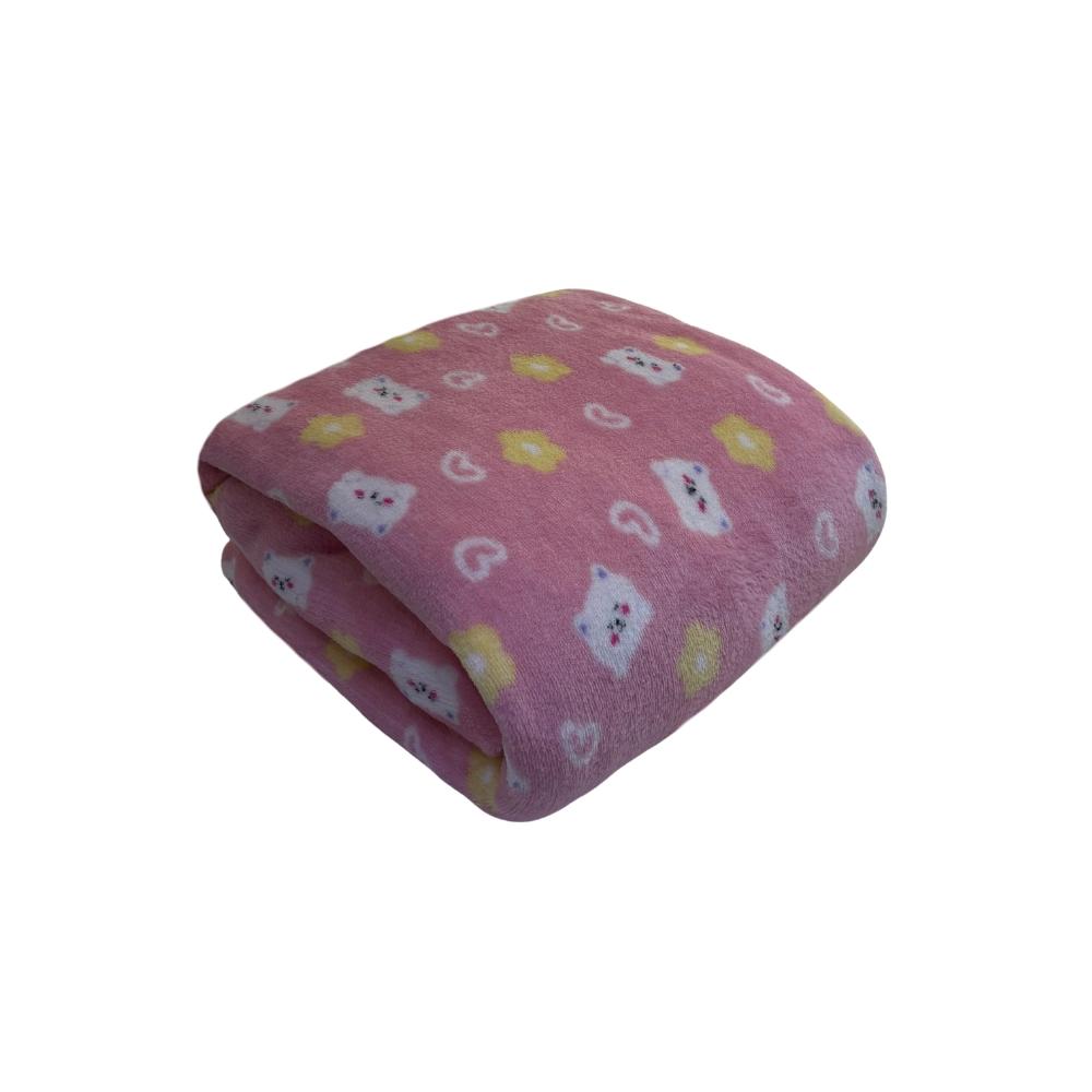 Lençol com Elástico Mini Cama Plush Microfibra Fleece Gatinha Arrumadinho Enxovais