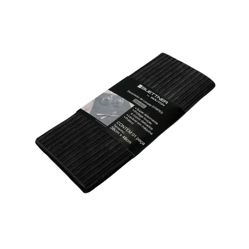 Escorredor Para Louças 38x48cm Stripes Preto Buettner