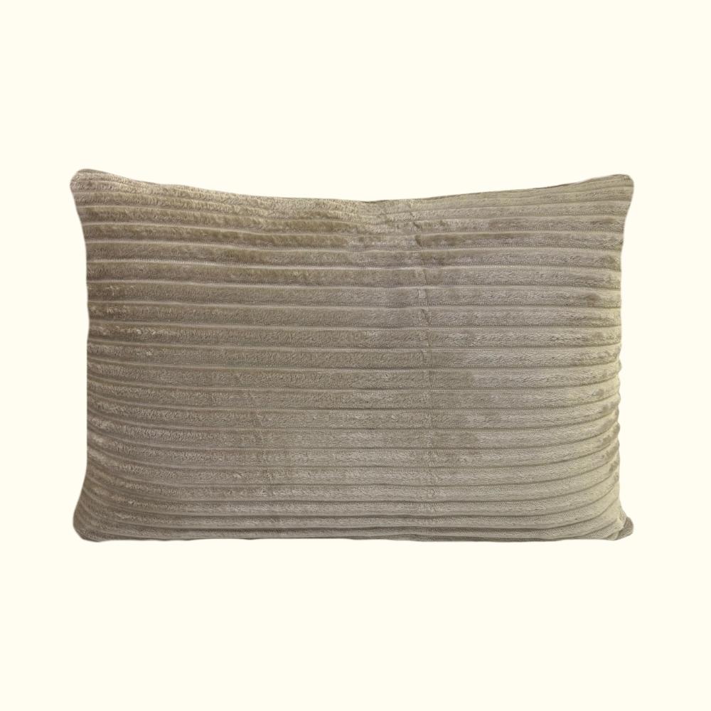 Fronha Avulsa Tradicional 50x70cm Plush Fleece Canelado Bege Arrumadinho Enxovais
