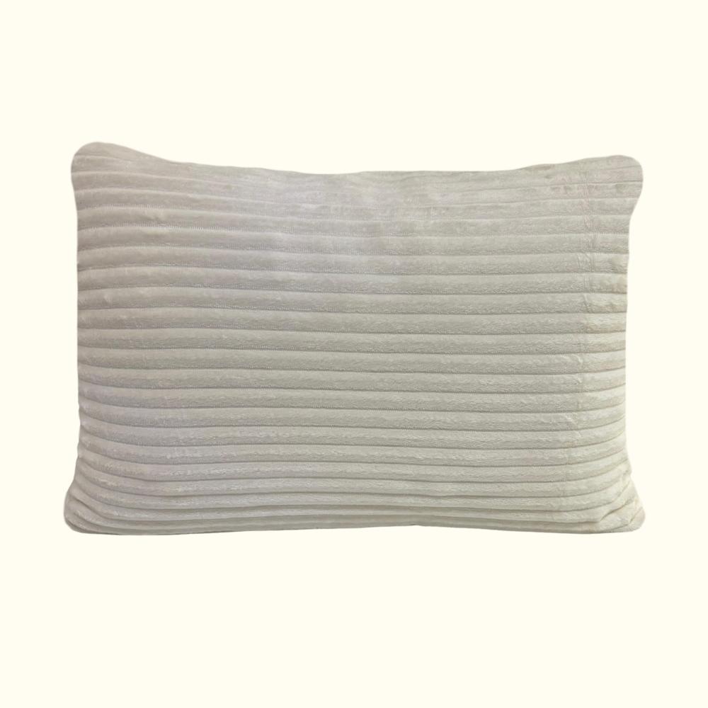 Fronha Avulsa Tradicional 50x70cm Plush Fleece Canelado Off White Arrumadinho Enxovais