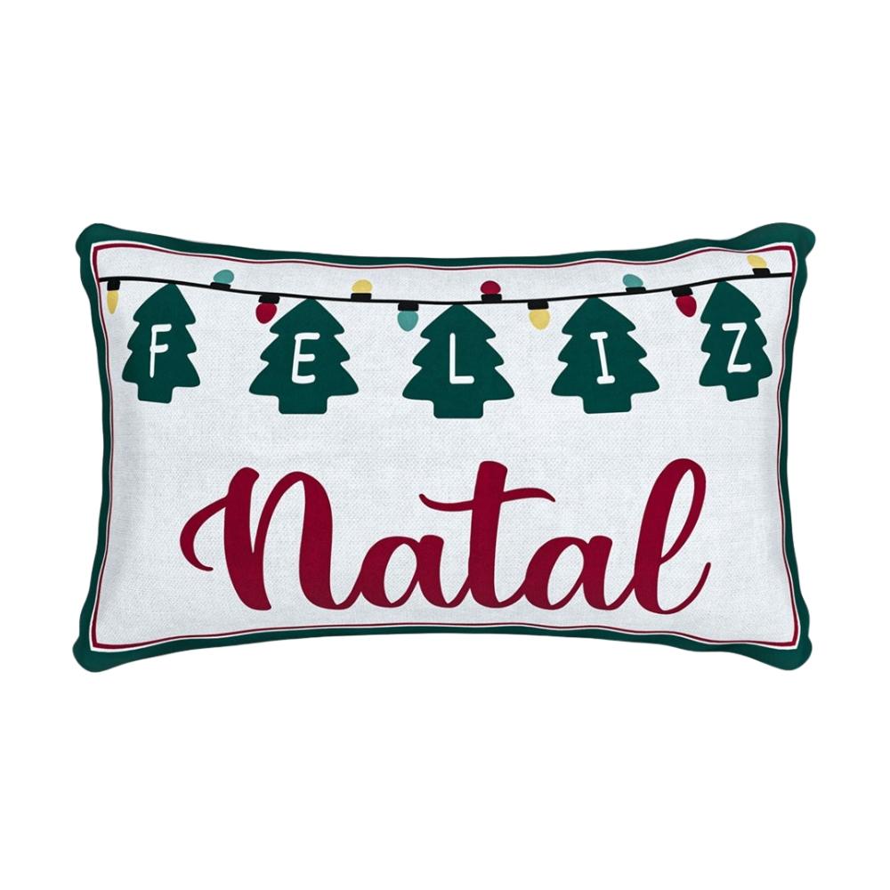 Almofada Retangular 35x55cm Feliz Natal Árvores 556 Belchior