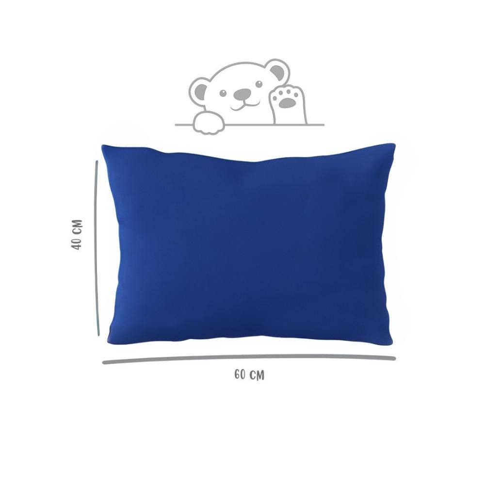 Fronha Avulsa 40cm x 60cm Kids Malha 100% Algodão Lisa Azul Marinho Arrumadinho Enxovais