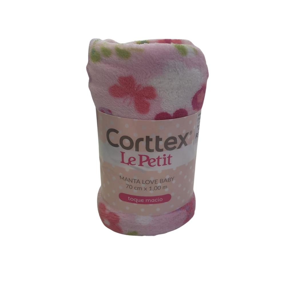 Manta Para Bebê Love Baby Flores e Borboletas 70x100cm Microfibra Corttex