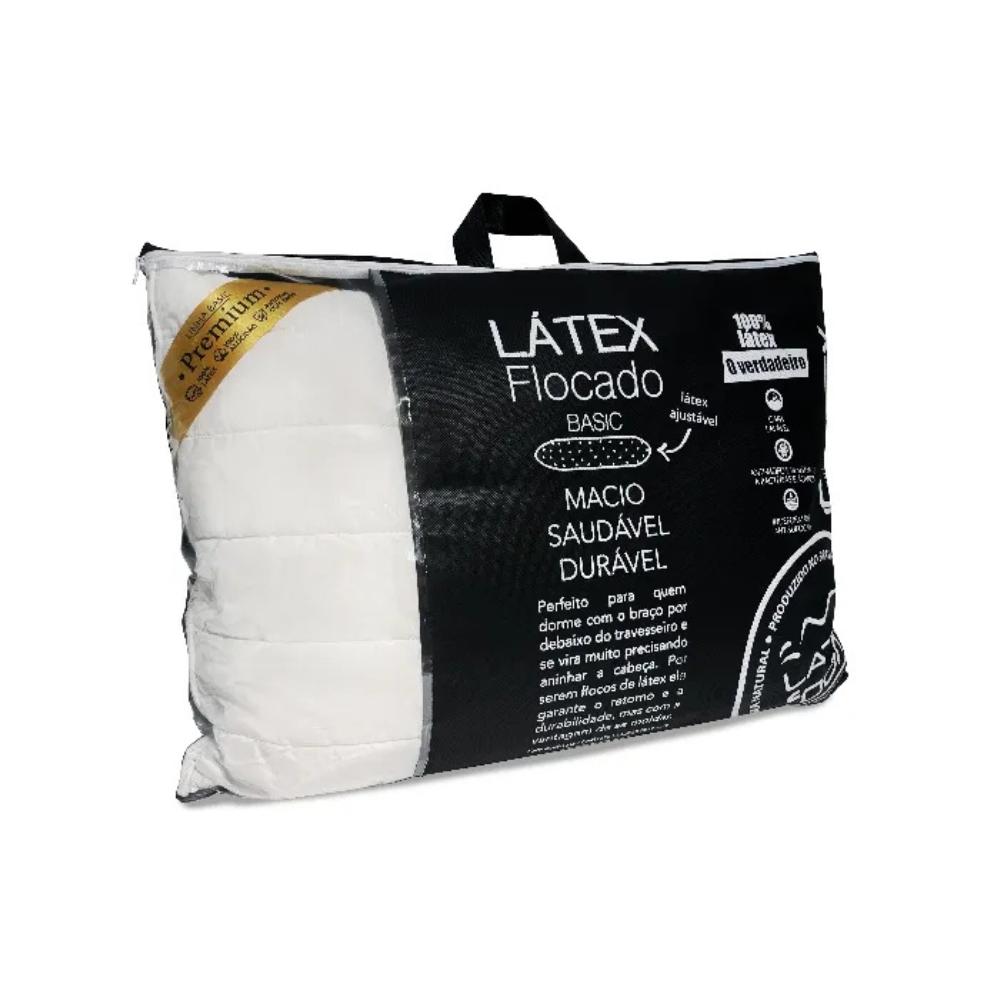 Travesseiro Flocos De Látex Natural Premium 50x70x18cm Perfil Alto Látex Foam