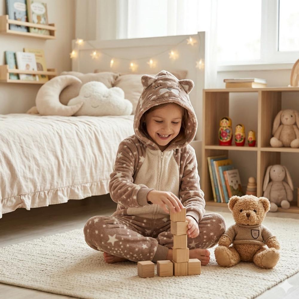 Pijama Macacão Longo em Plush Fluffy Infantil Tamanho 08 Due
