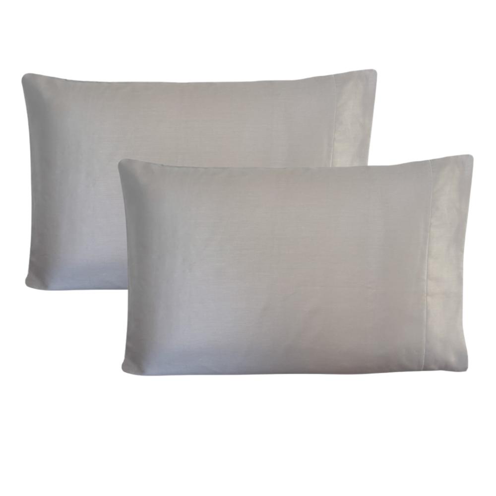 Kit 02 Fronhas 50x70cm Percal 300 Fios 100% Algodão Cinza Arrumadinho Enxovais