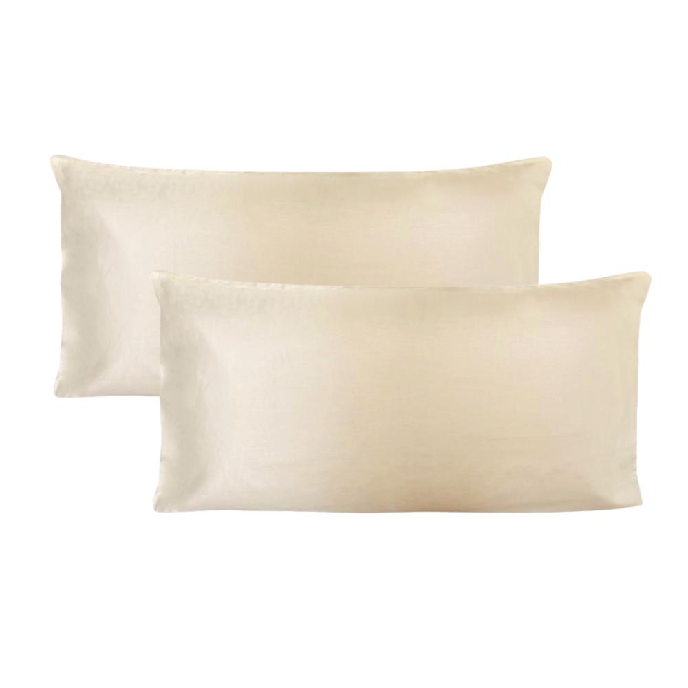 Kit 02 Fronhas King 50x90cm Percal 300 Fios 100% Algodão Pérola Arrumadinho Enxovais