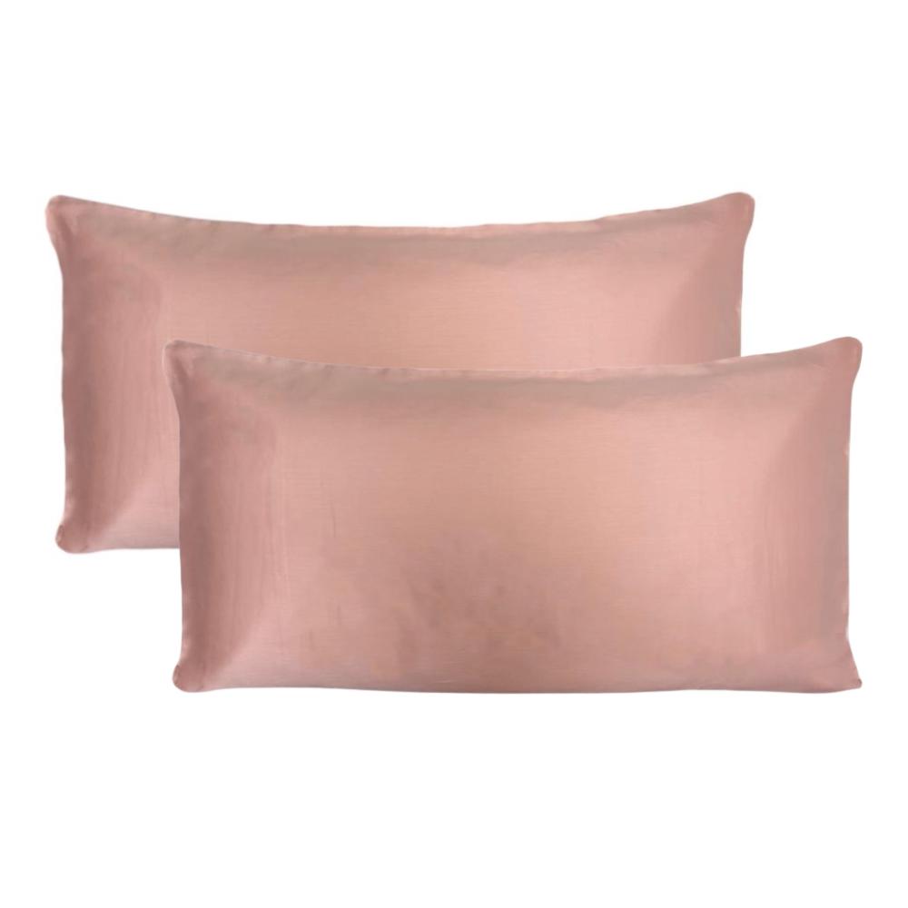 Kit 02 Fronhas King 50x90cm Percal 300 Fios 100% Algodão Rose Arrumadinho Enxovais