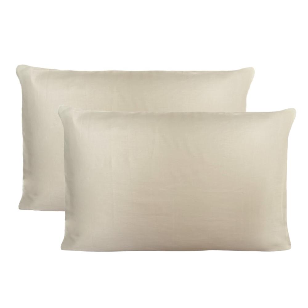 Kit 02 Fronhas 50x70cm Percal 300 Fios 100% Algodão Pérola Arrumadinho Enxovais