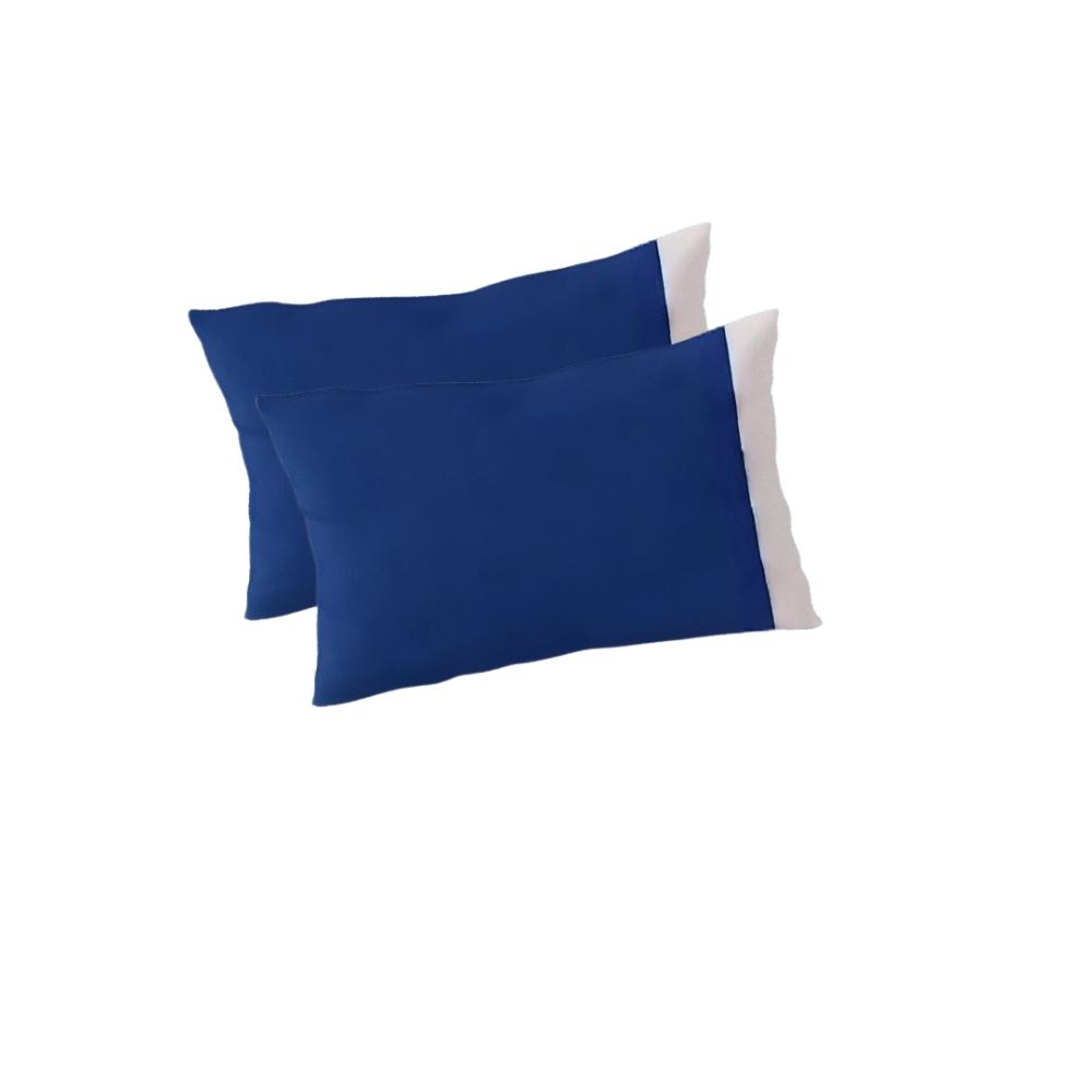 Kit 2 Fronhas de Berço 30cm x 40cm Avulsa Malha 100% Algodão Azul Marinho Arrumadinho Enxovais