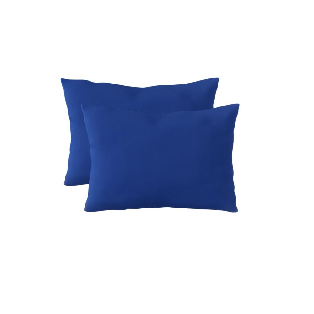 Kit 2 Fronhas 40cm x 60cm Kids Malha 100% Algodão Lisa Azul Marinho Arrumadinho Enxovais