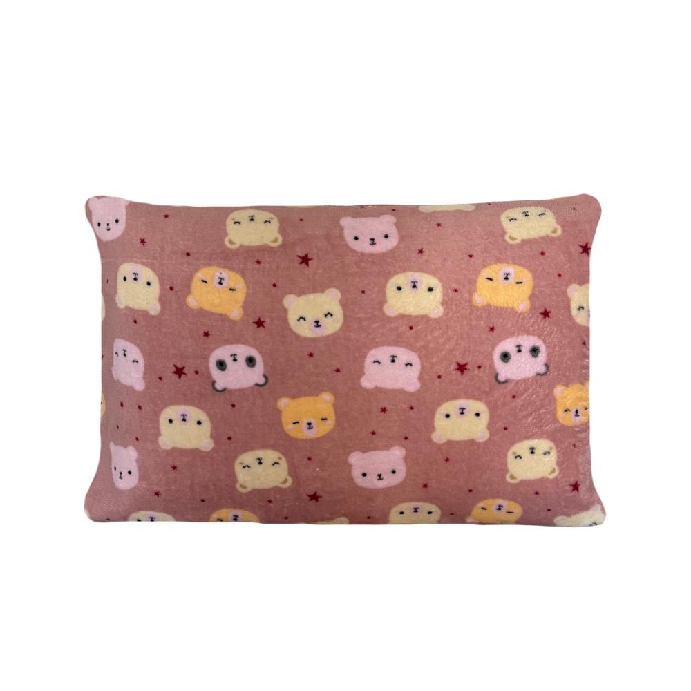 Fronha Avulsa Berço 30x40cm Plush Microfibra Fleece Infantil Ursinhos Arrumadinho Enxovais