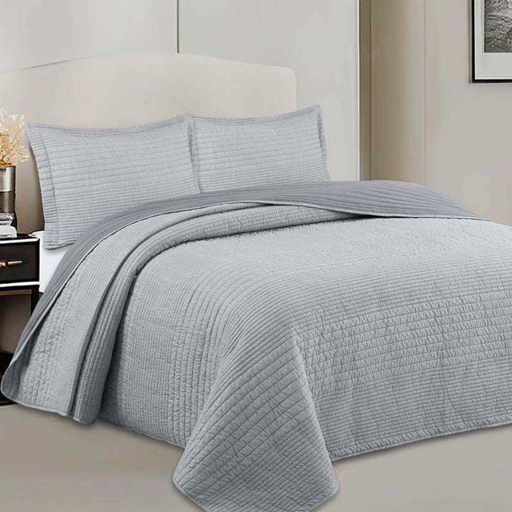 Kit Colcha 3 Peças Fusion Casal 2,20x2,40m Cinza Camesa